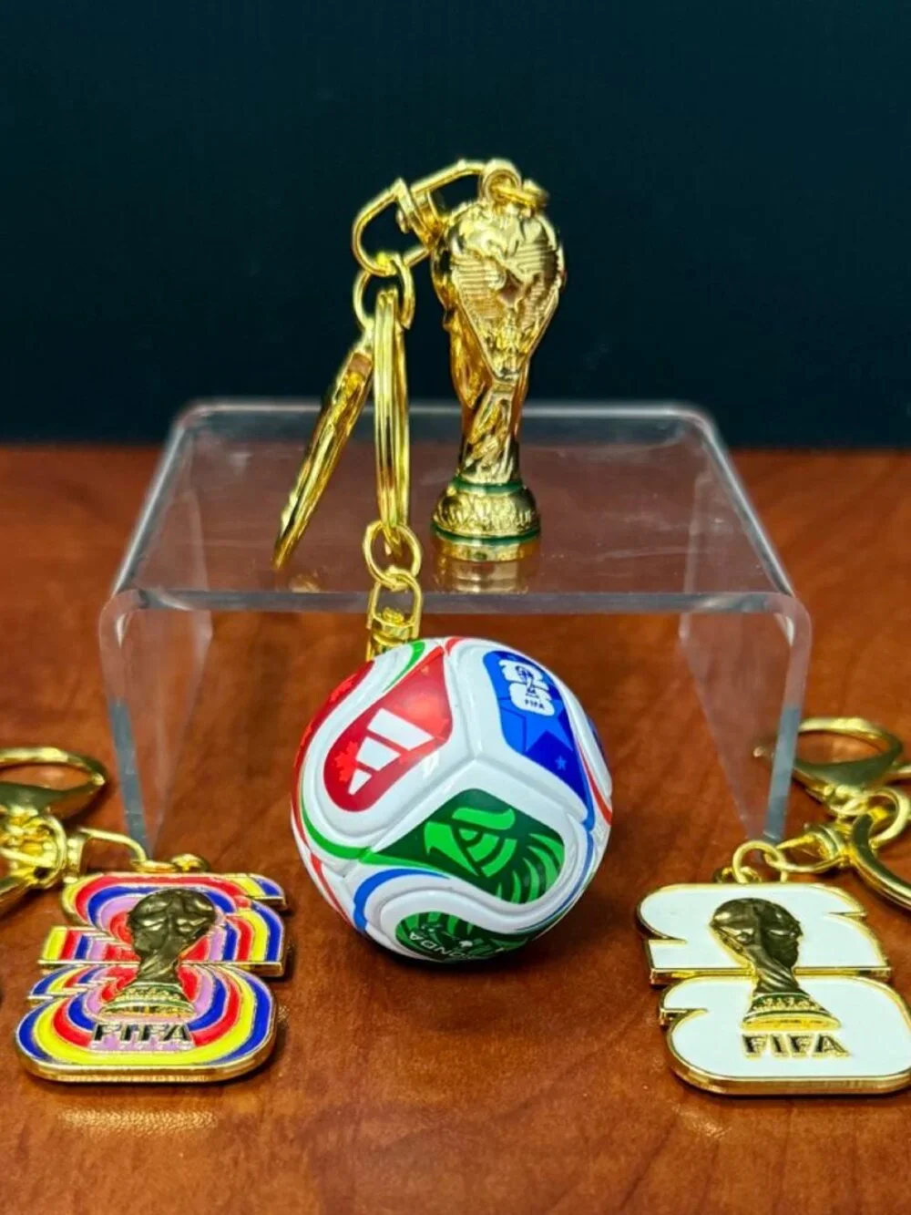 Mexico 2026 World Cup 3-Piece Keychain Set – Trophy, Mexico Crest & Mini Ball